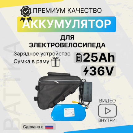 Аккумулятор для электровелосипеда 36V 25Ah с сумкой и зарядкой (1)