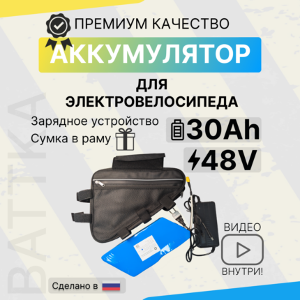 Аккумулятор для электровелосипеда 48V 30Ah с сумкой и зарядкой (1)